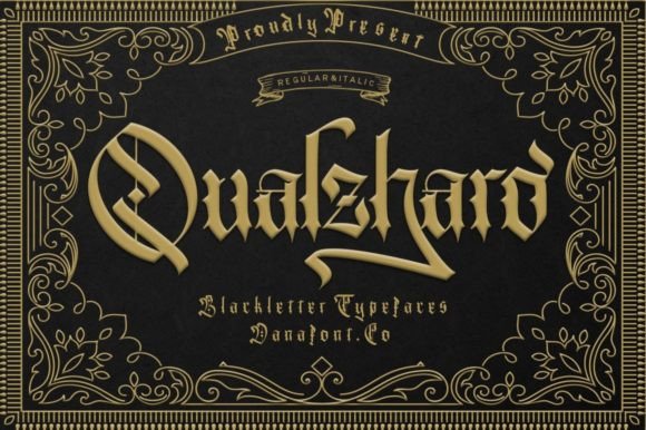 Qualzharo Blackletter: A Premium Font for Bold Brand Storytelling